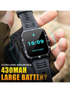 XQOOPS Military Smart Watch for Men 3ATM Waterproof Watch 2.0'' Big Screen Rugged Tactical Smartwatch 430mAh Fitness Tracker with Heart Rate Sleep Monitor Outdoor Pedometer Answer Call for iPhone Android  - Image 4