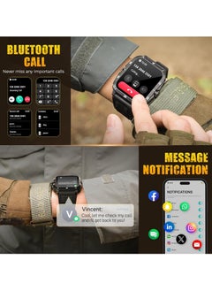 XQOOPS Military Smart Watch for Men 3ATM Waterproof Watch 2.0'' Big Screen Rugged Tactical Smartwatch 430mAh Fitness Tracker with Heart Rate Sleep Monitor Outdoor Pedometer Answer Call for iPhone Android  - Image 5