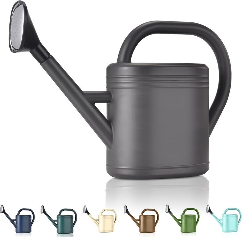NERUB Watering Can 1 Gallon for Garden, Indoor Plants, Outdoor Plant House Flower, Large Long Spout with Sprinkler Head (Grey) - Image 1
