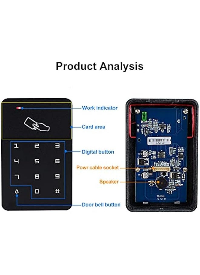 Generic - OBO Hands RFID Standalone Keypad Access Control Card Reader with Digital Keypad+10 EM4100 Tags for Home/Apartment/Factory Secure System (T22) - Image 1