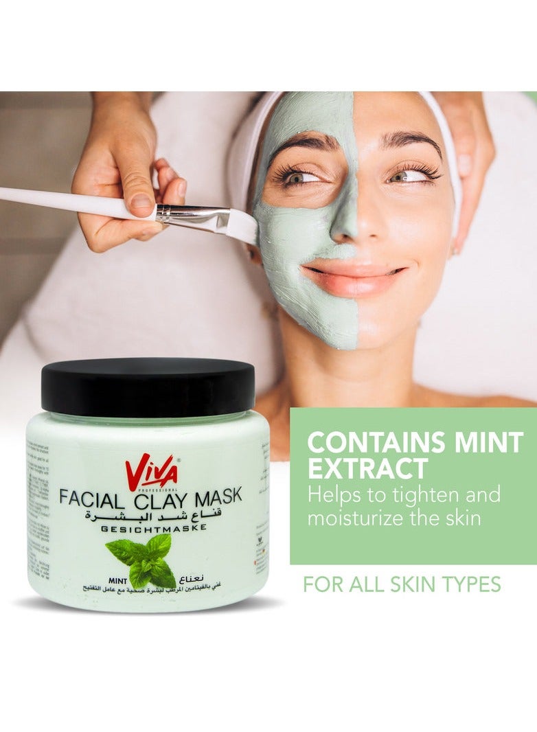 فيفا قناع طين الوجه بالنعناع من فيفا (لجميع أنواع البشرة) 500 مل - Image 2