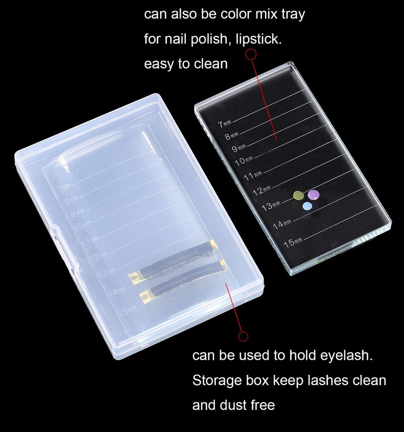 catin Eyelash Extension Crystal Pallet Lash Holder Tray Bigger Size with Storage Case 4.3x2.4 Inch,7-15 mm - Image 4