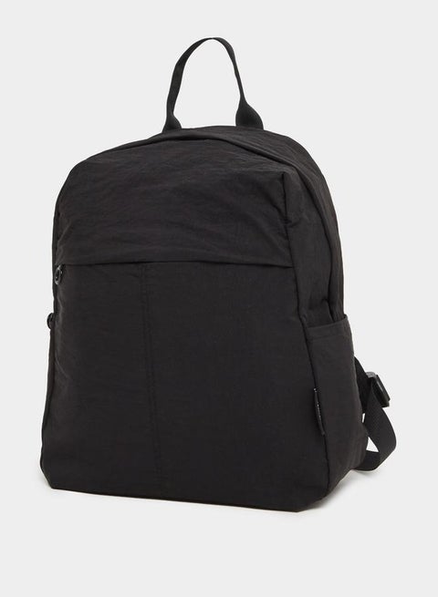 حقيبة ظهر ستايلي سوداء سادة بسحاب