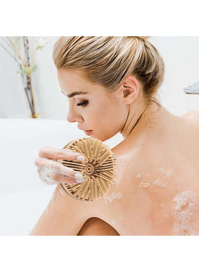 Cozron Cozron Multicolour Silicone Shower Body Brush, Exfoliating Bath Wash Brush, Gentle Exfoliating for Women Men Sensitive Skin, Lightweight - Image 3