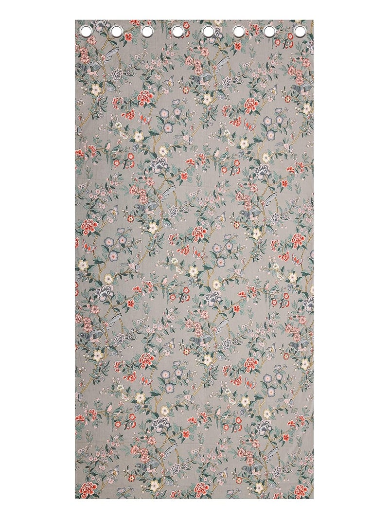 CHICERY 100 Cotton Printed Curtains for Long Door 9 Feet Set of 2 Room Darkening Canvas Long Door Curtains for Home Decor with Stainless Steel Rings Long Door9 FeetGrey Dove - Image 5