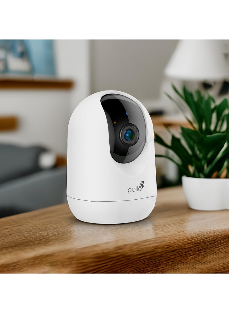 Pollo - 3MP 2K Guardian 360°x Smart Wi-Fi PTZ Security Camera IR Night Vision with 2-Way Audio, Human Tracking, Kids Monitoring, 360 Degree Rotation, Upto 128GB Micro SDCard Supported - Image 1