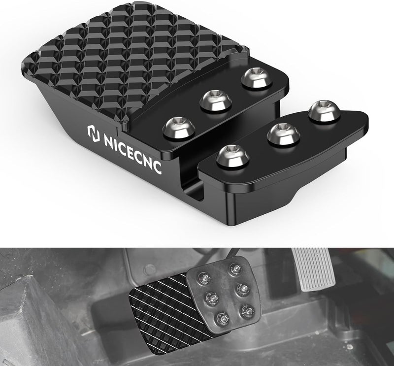 NICECNC Black Aluminum Brake Pedal Extension for Can Am Maverick X3 (2017-2023) - Image 1