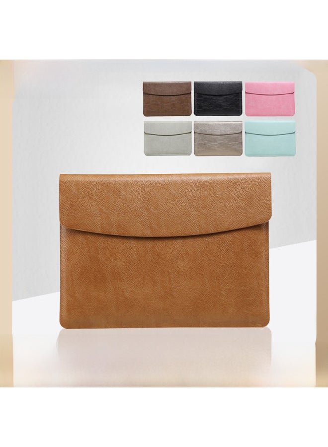 Macbook13-14-16 Inch Liner Oil Edge Technology For Apple Notebook Protective Cover M1/M2 New-Color:Litchi Grain-gray (liner Bag)-Applicable Model:13 Inch (A1708/1706/1989/A2337/A2338)  - Image 2