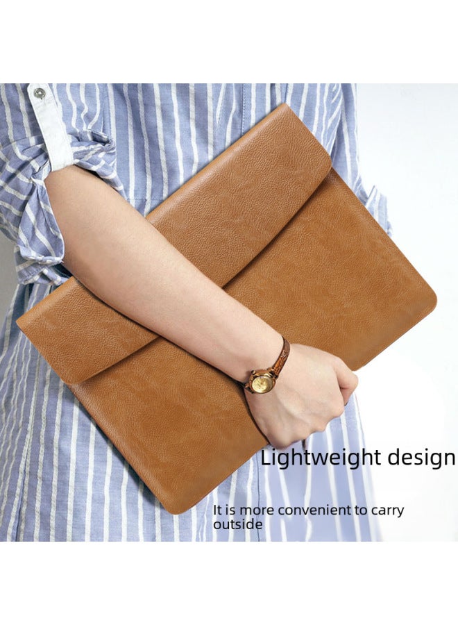 Macbook13-14-16 Inch Liner Oil Edge Technology For Apple Notebook Protective Cover M1/M2 New-Color:Litchi Grain-gray (liner Bag)-Applicable Model:13 Inch (A1708/1706/1989/A2337/A2338)  - Image 5