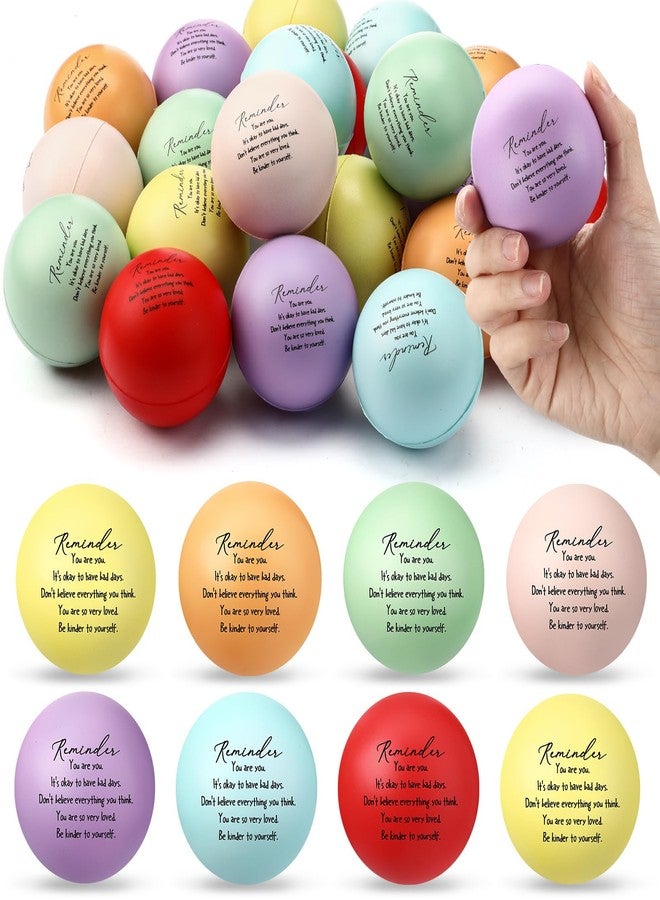 Leitee 21 Pcs Employee Appreciation Gifts Colorful Motivational Stress Balls Inspirational Relief Macaron Color Small Quotes Stress Balls Bulk Gifts for Students Classroom - Image 1
