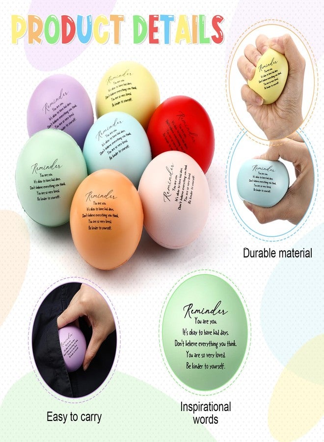 Leitee 21 Pcs Employee Appreciation Gifts Colorful Motivational Stress Balls Inspirational Relief Macaron Color Small Quotes Stress Balls Bulk Gifts for Students Classroom - Image 3