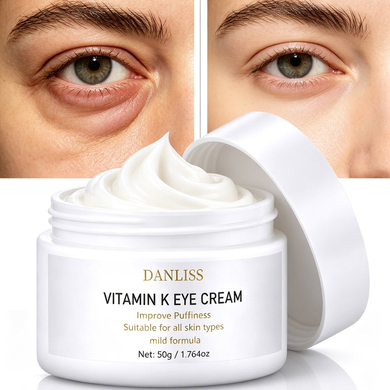 Danliss Vitamin K Eye Cream 50g - Gently reduces puffiness, soothes all skin types, and improves puffy eyes. (Large capacity) - Image 1
