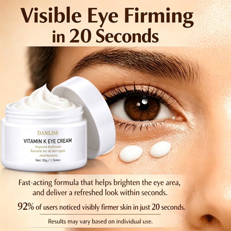 Danliss Vitamin K Eye Cream 50g - Gently reduces puffiness, soothes all skin types, and improves puffy eyes. (Large capacity) - Image 2