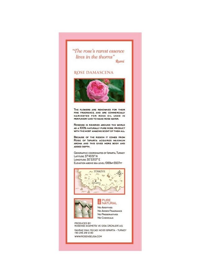 Rosense Glass Bottle Rosewater Hydrating Facial Toner/Rose Water Face Mist 6.8 Oz - Image 2