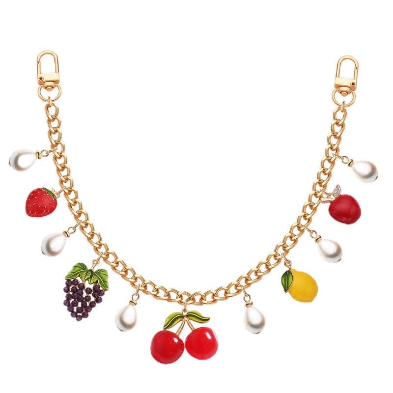 Concise Royal Strawberry Apple Cherry Lemon Grape Fruit Charms for Purse Handbag - Cute Bag Accessories for Women - Image 1