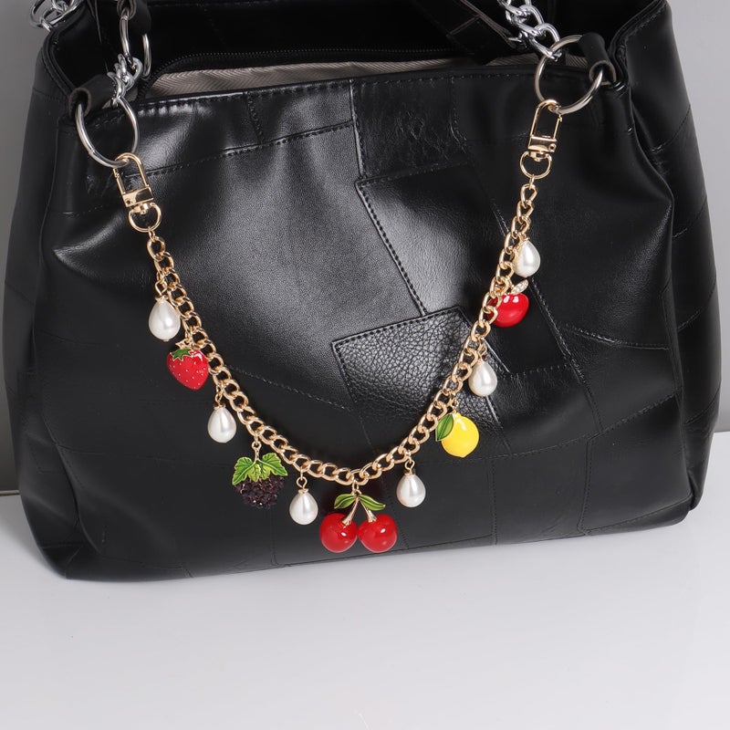 Concise Royal Strawberry Apple Cherry Lemon Grape Fruit Charms for Purse Handbag - Cute Bag Accessories for Women - Image 5