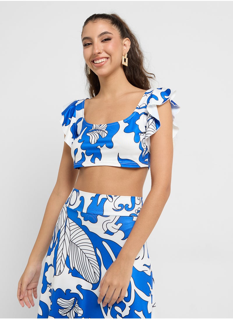 Ginger Floral Print Crop Top & Maxi Skirt Set  - Image 3