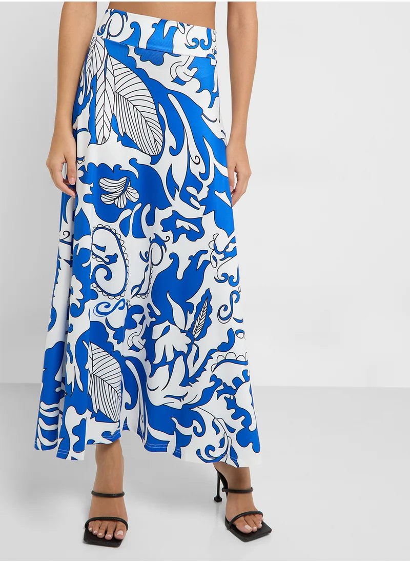 Ginger Floral Print Crop Top & Maxi Skirt Set