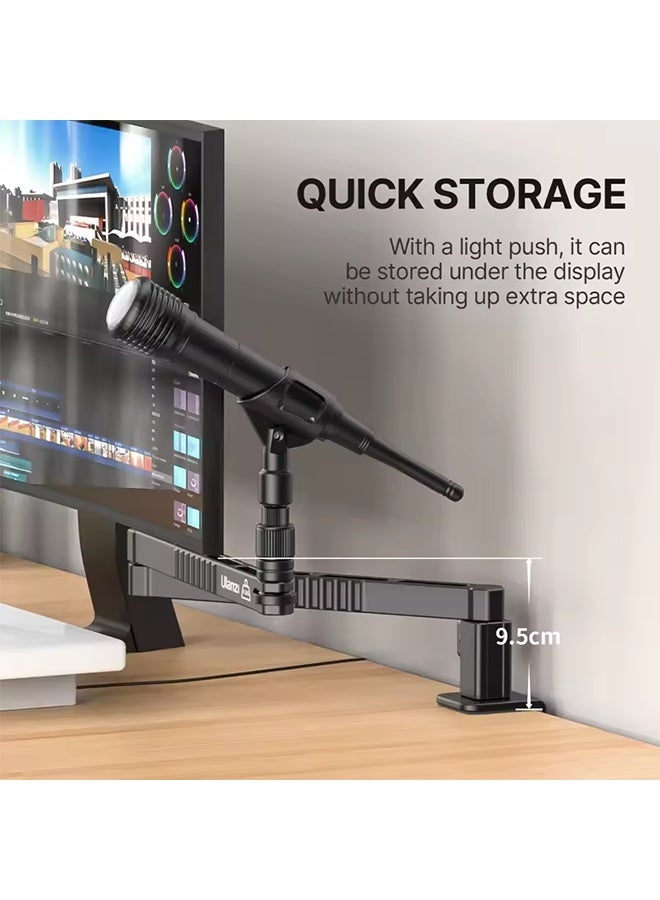 يولانزي حامل ميكروفون Ulanzi LS26 منخفض المستوى مع ذراع ميكروفون مكتبي ومشبك تثبيت قابل للتعديل ودعم تعديل متعدد الزوايا والتمدد - Image 5