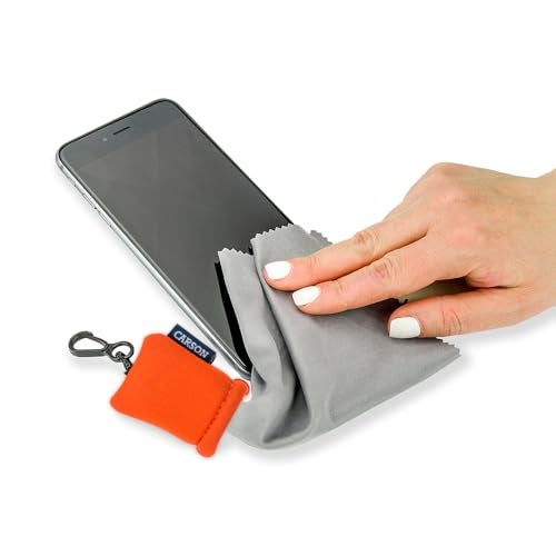 Carson Stuff-It Microfiber Lens Cloth Cleaning System for Eyeglasses, Smartphones, Tablets, Optics Lenses, Cameras and More, 6.25'' x 6.25'' - Orange (SN-40OR) - Image 3