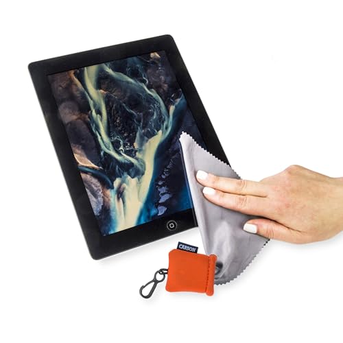 Carson Stuff-It Microfiber Lens Cloth Cleaning System for Eyeglasses, Smartphones, Tablets, Optics Lenses, Cameras and More, 6.25'' x 6.25'' - Orange (SN-40OR) - Image 4