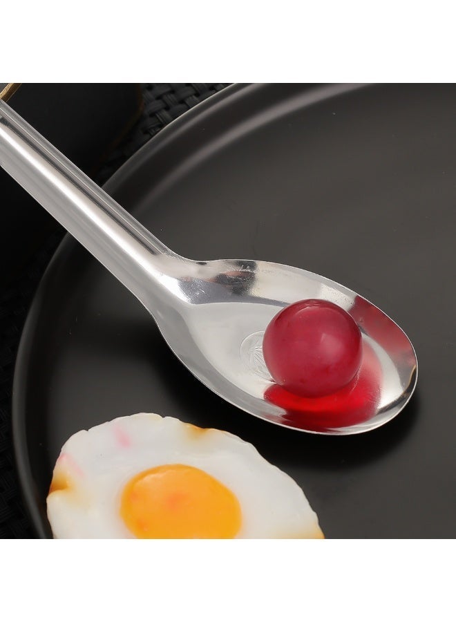 1PCS الفولاذ المقاوم للصدأ ملعقة مسطحة أسفل ملعقات الأرز طويلة هاندل ملعقة الحلوى المنزل ملعقات عامة ملعقات مطبخ أدوات المائدة - Image 2