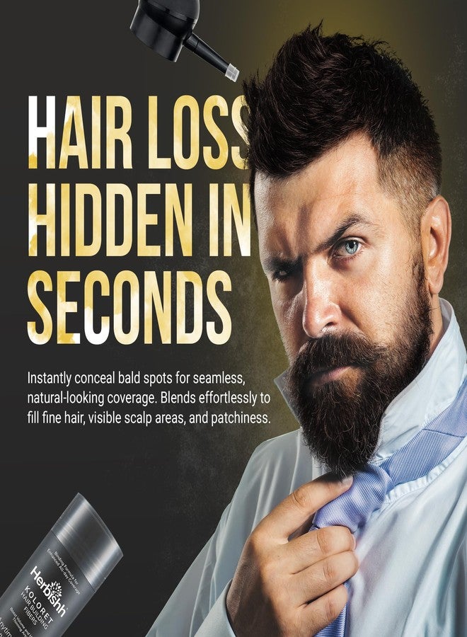 Herbishh Koloret Hair Building Fibers – Dark Brown Root Touch up Powder for Men & Women, Instant Bald Spot Cover-Up & Scalp Concealer – Sweat-Proof & Water-Resistant Fibers for Thinning Hair, 27.5g - Image 5