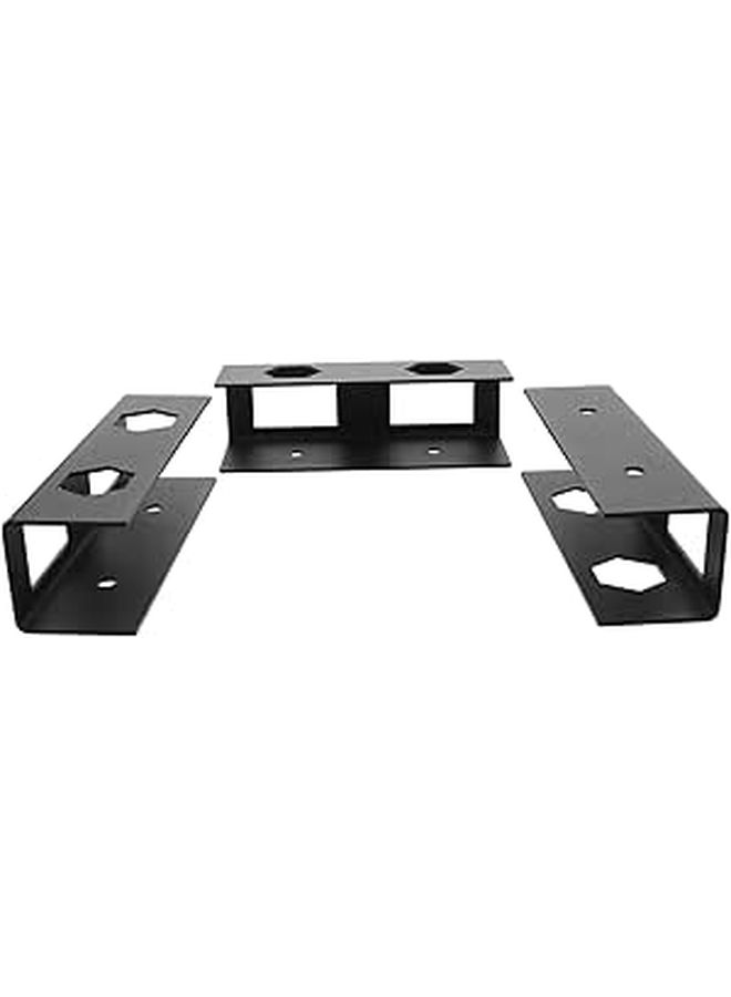 Black Metal Desk Laptop Holder and Keyboard Tray Mount Storage Bracket for Workspace Organization Office and Home - Image 1