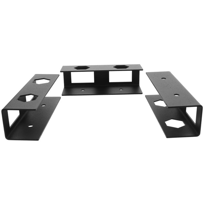Black Metal Desk Laptop Holder and Keyboard Tray Mount Storage Bracket for Workspace Organization Office and Home - Image 2