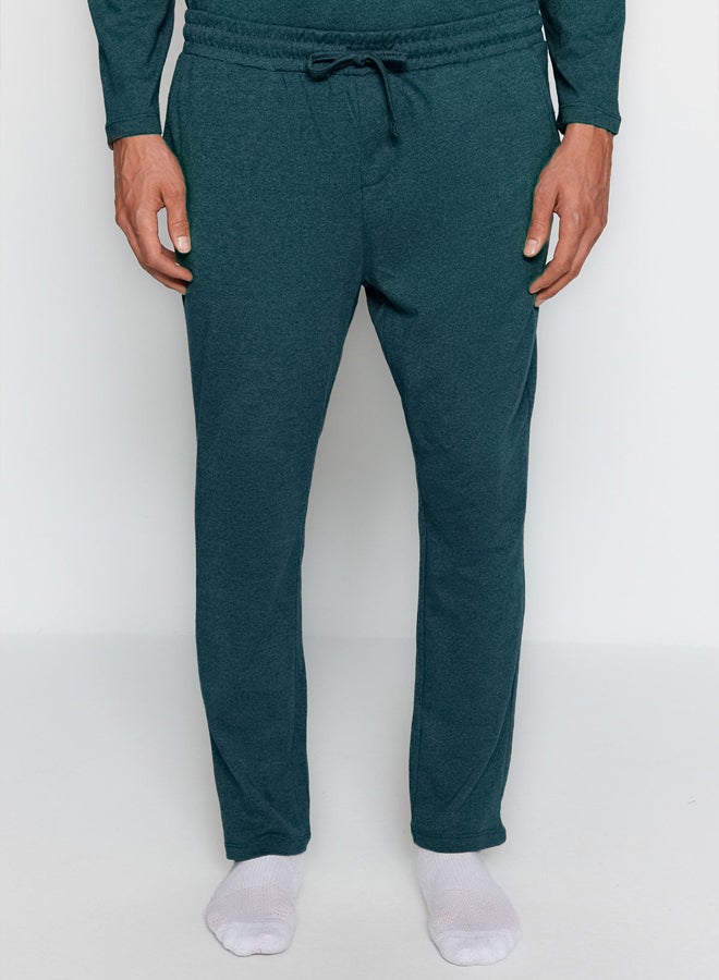 trendyol Petrol Men's Regular Fit Printed Knitted Pajama Set - Image 3