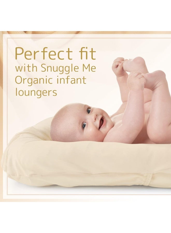 Impresa Infant Lounger Cover fits Snuggle Me Lounger - Tight Fit - 100% Cotton Sheet for Infant Floor Seat - Machine Washable - Natural Color - Image 2