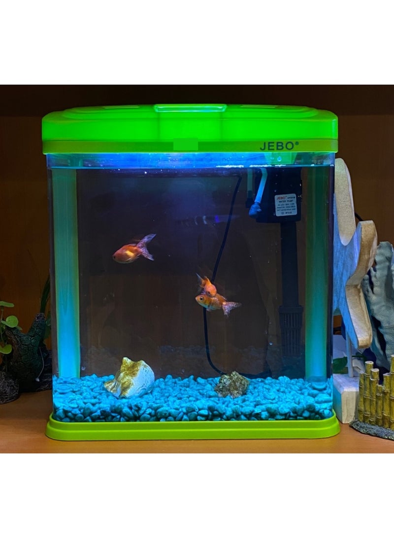 حوض سمك صغير زجاجي أخضر اللون JEBO R-232 للمنزل والمكتب - Image 1