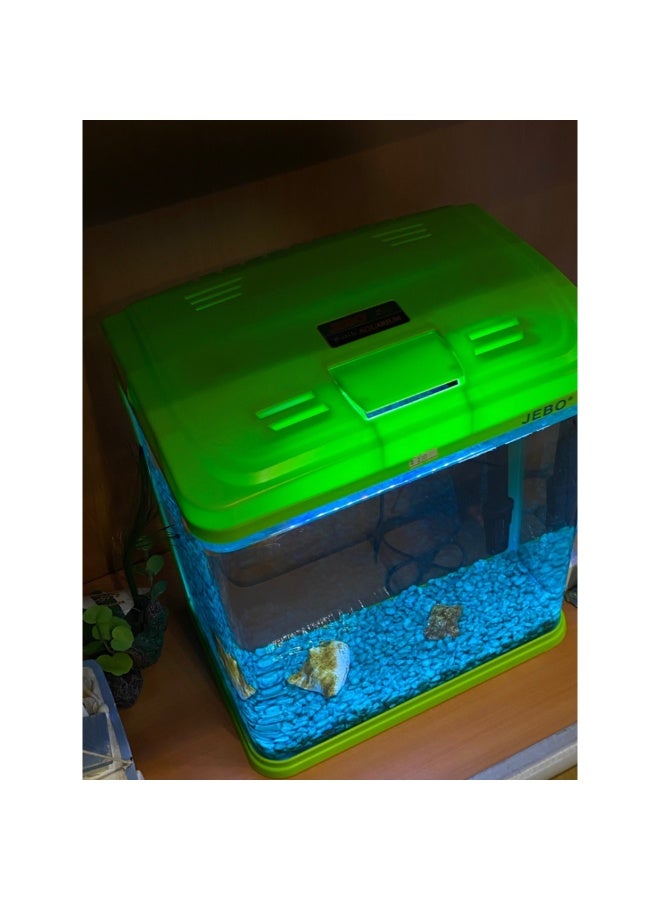 حوض سمك صغير زجاجي أخضر اللون JEBO R-232 للمنزل والمكتب - Image 3
