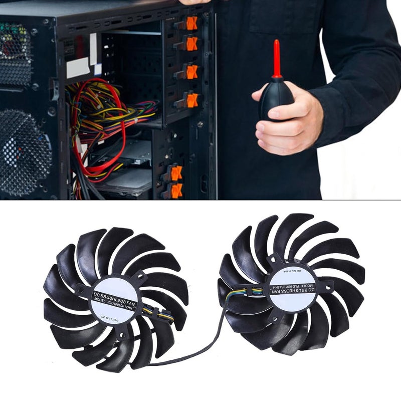 مروحة تبريد GPU مقاس 95 مم عالية الكفاءة لبطاقات الرسومات RTX 2080 و 2080Ti و 2070، مزودة بـ 4 دبابيس، هادئة وسهلة التركيب. - Image 3