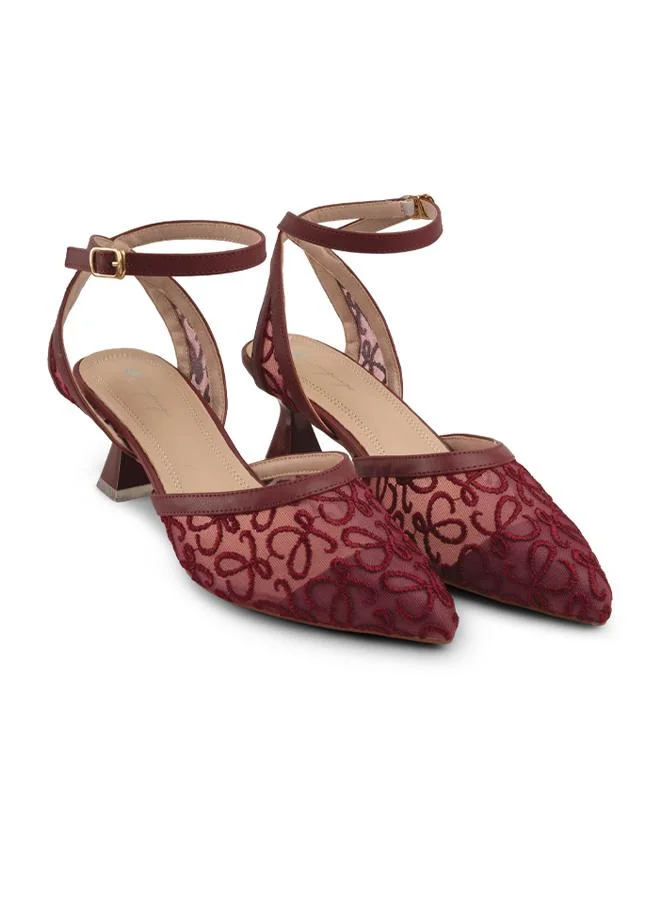 Language Maroon Women's Taurus Ankle Strap for Women | Best Price UAE