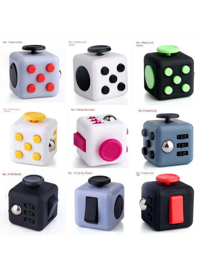 American Fidget Cube Decompression Rubik's Cube Anti-stress Fidgety Dice Diy Educational Creative Toys Gifts-Color:11 Black And Red  - Image 2
