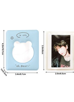 Y&D 3 inch Mini Photo Album Kpop Photocard Binder, Card Id Holder Book with 36 Pockets( Hollow Blue Bear)  - Image 3