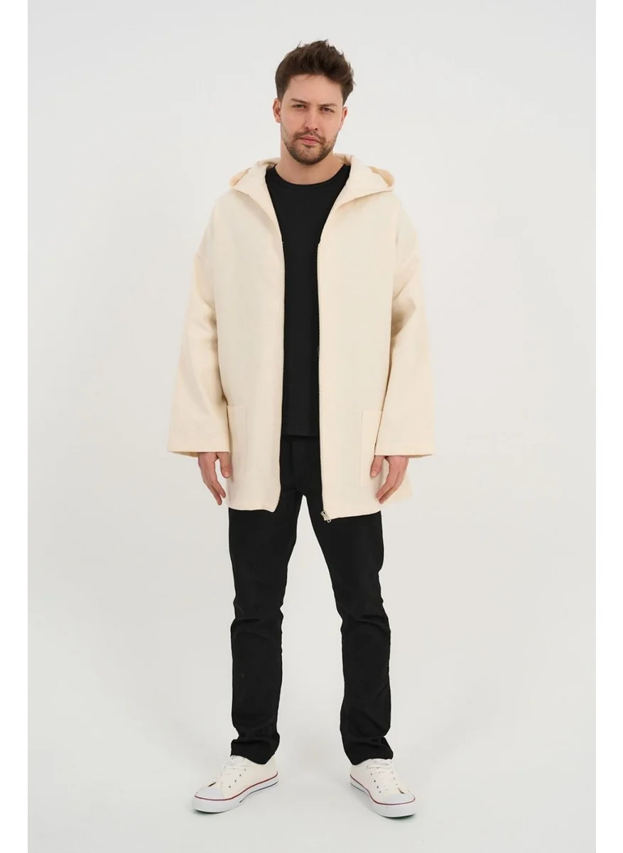 Alexander Gardi Alexandergardı Hooded Linen Look Thin Oversize Jacket (UNX-0074)