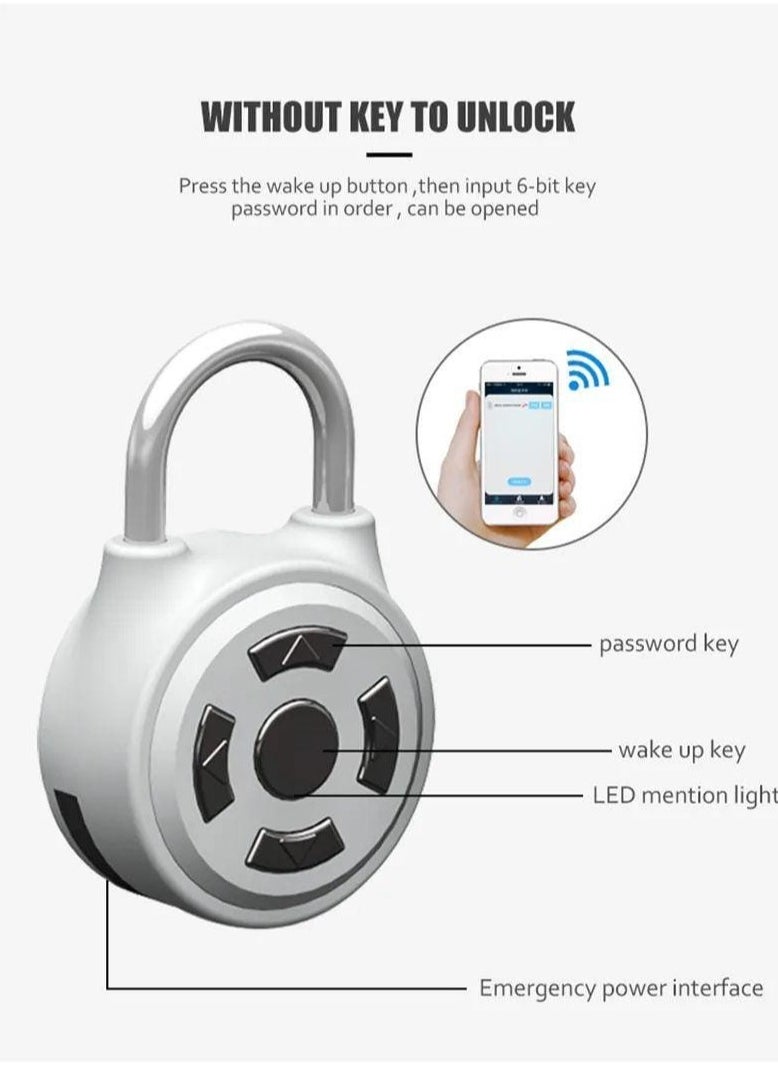 Generic - Wireless Electronic Keyless Padlock, Fingerprint Padlock Mini Bluetooth Padlock Metal Electronic Padlock Wireless Padlock Keyless Padlock APP Control Password for Luggage Doors Cabinets - Image 1