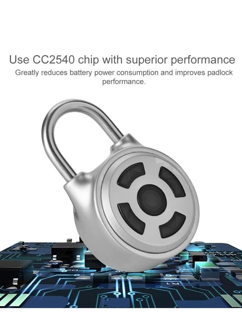 Generic - Wireless Electronic Keyless Padlock, Fingerprint Padlock Mini Bluetooth Padlock Metal Electronic Padlock Wireless Padlock Keyless Padlock APP Control Password for Luggage Doors Cabinets - Image 1