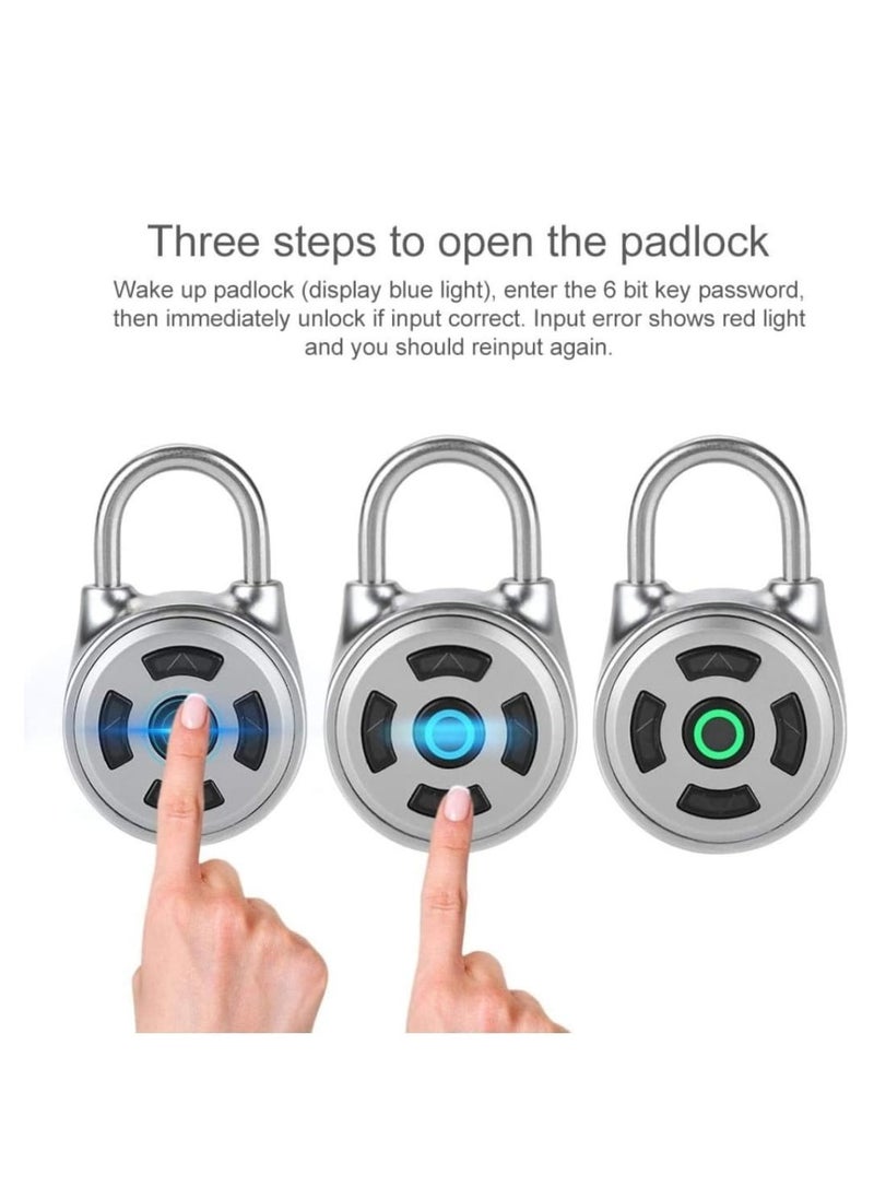 Generic - Wireless Electronic Keyless Padlock, Fingerprint Padlock Mini Bluetooth Padlock Metal Electronic Padlock Wireless Padlock Keyless Padlock APP Control Password for Luggage Doors Cabinets - Image 1