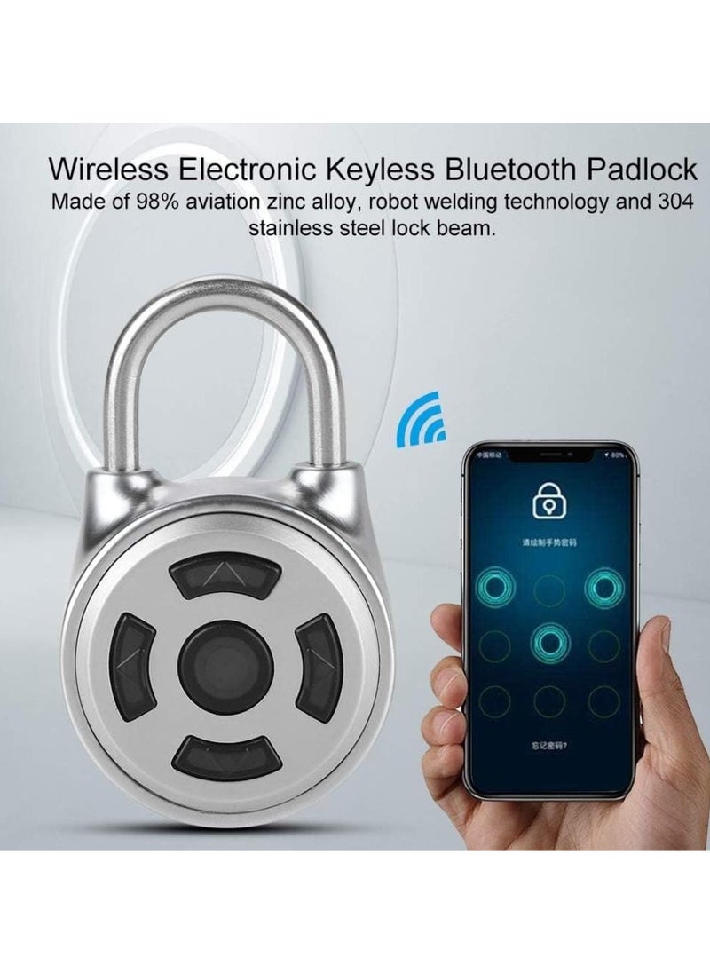 Generic - Wireless Electronic Keyless Padlock, Fingerprint Padlock Mini Bluetooth Padlock Metal Electronic Padlock Wireless Padlock Keyless Padlock APP Control Password for Luggage Doors Cabinets - Image 1