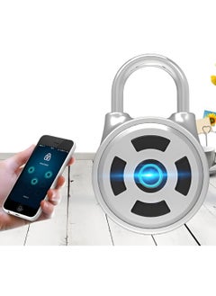 Wireless Electronic Keyless Padlock, Fingerprint Padlock Mini Bluetooth Padlock Metal Electronic Padlock Wireless Padlock Keyless Padlock APP Control Password for Luggage Doors Cabinets