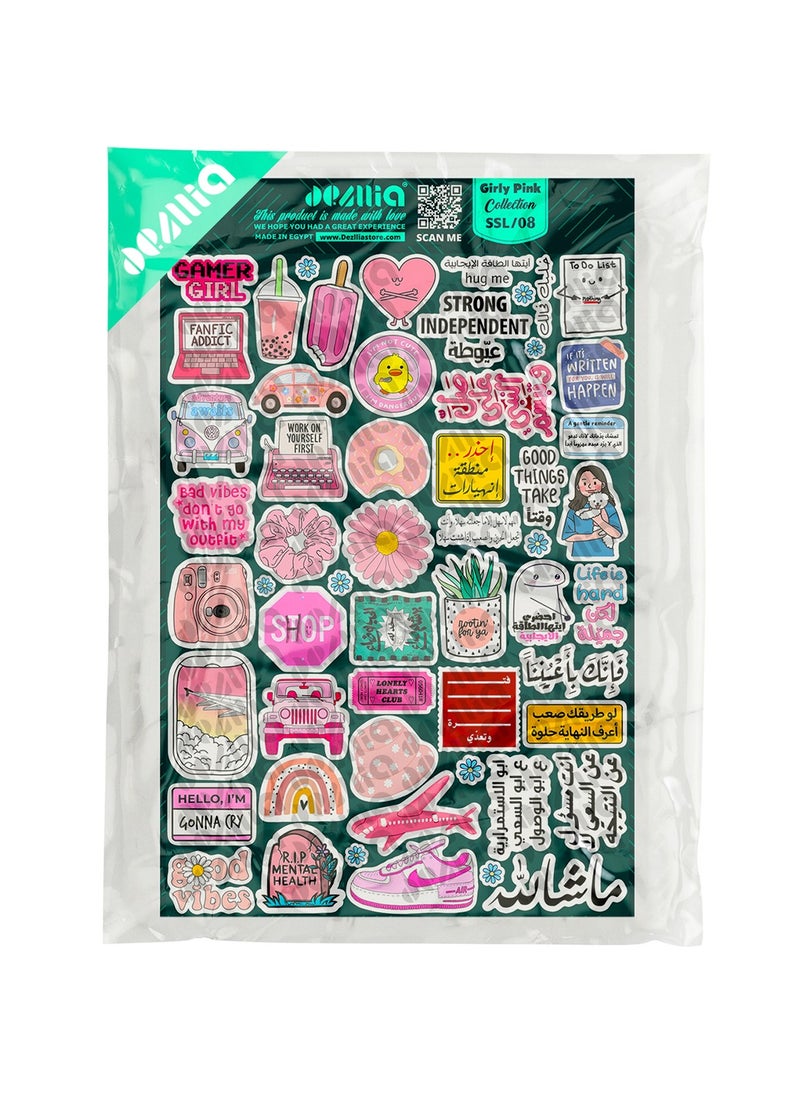 Dezllia - Laptop Stickers - SSL/08 - Girly Pink Collection - For Laptop Phone Computer - Image 1
