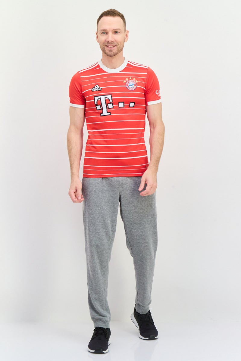 Adidas Men Sportswear Fit Short Sleeves Training Jersey, Red - Image 3