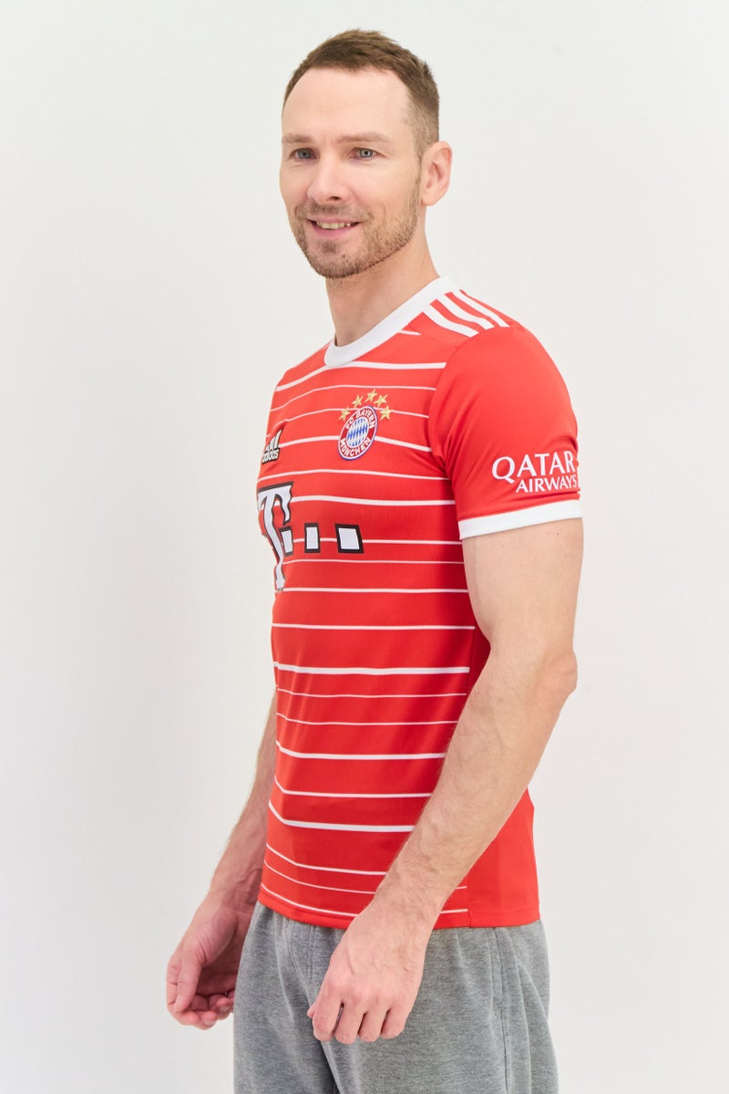 Adidas Men Sportswear Fit Short Sleeves Training Jersey, Red - Image 4