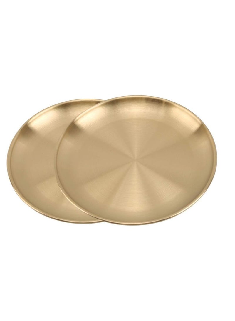 Golden Circular Serving Tray - 30 cm Size - Image 2
