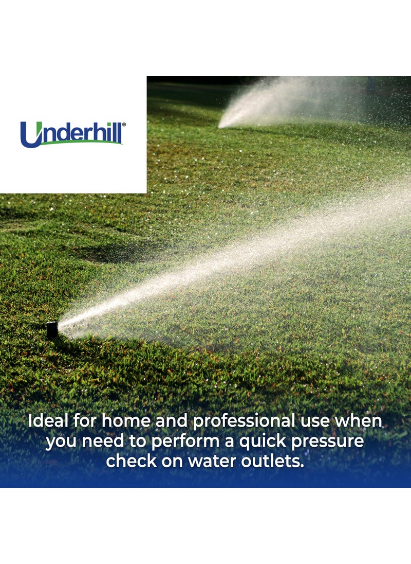Underhill Underhill HeadChecker Water Pressure Gauge, Pitot Tube and 30-Inch Flex Hose 160 PSI, Dial Indicator, for Sprinklers, Irrigation System, A-PHG-160K  - Image 4