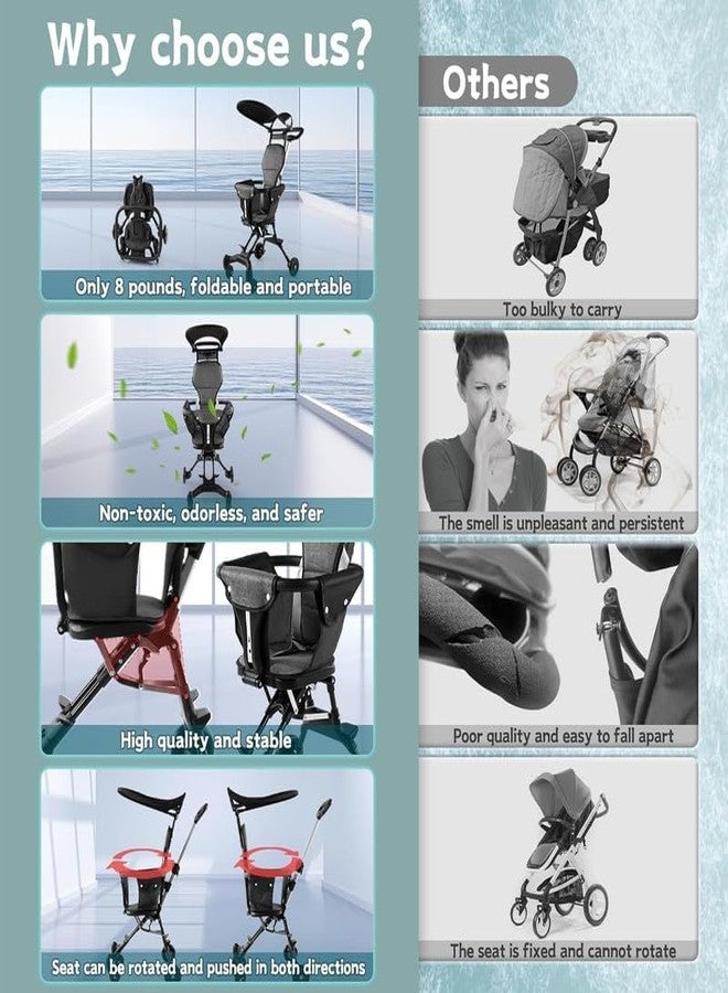 DS ENTERPRISE 3 in 1 Baby Stroller/Pram for 0-4 Yrs Boy & Girl- 5 Point Safety Harness for Newborn & Kids - Adjustable Recline, Footrest, Canopy, Easy One Hand Fold, Cushioned Seat - Ideal Toddler Trolley - Image 5