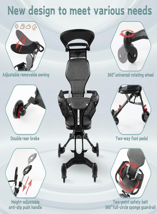 DS ENTERPRISE 3 in 1 Baby Stroller/Pram for 0-4 Yrs Boy & Girl- 5 Point Safety Harness for Newborn & Kids - Adjustable Recline, Footrest, Canopy, Easy One Hand Fold, Cushioned Seat - Ideal Toddler Trolley - Image 3